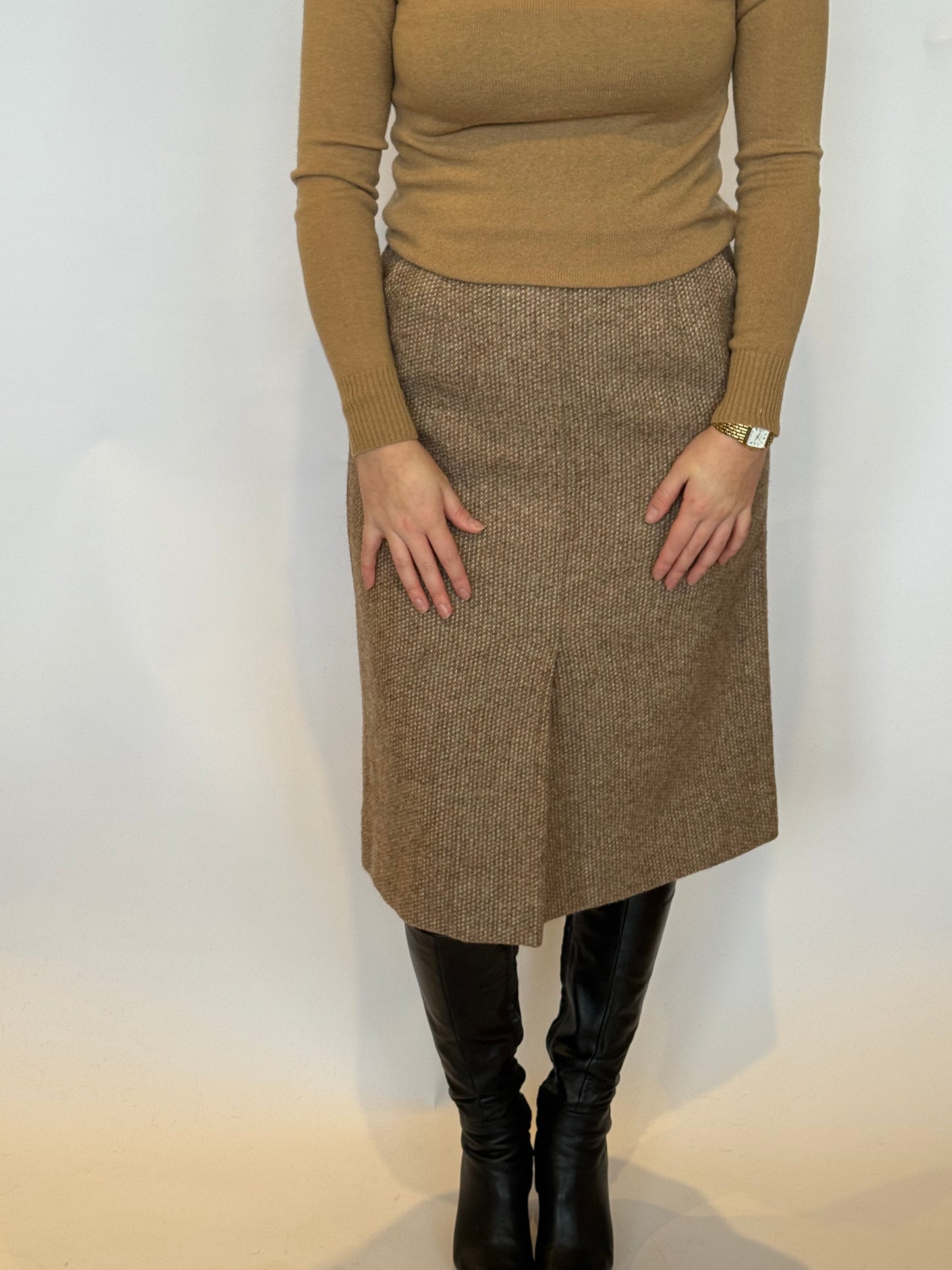 Vintage Wool Midi Skirt - 8