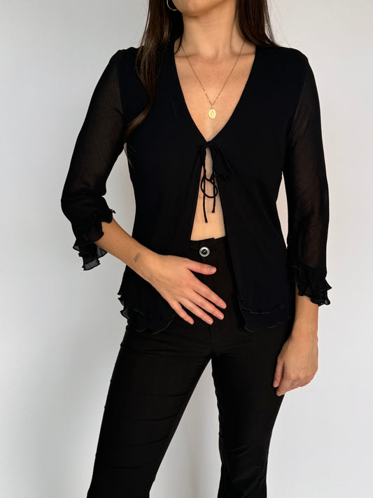 Y2K Black Frilly Top - 10