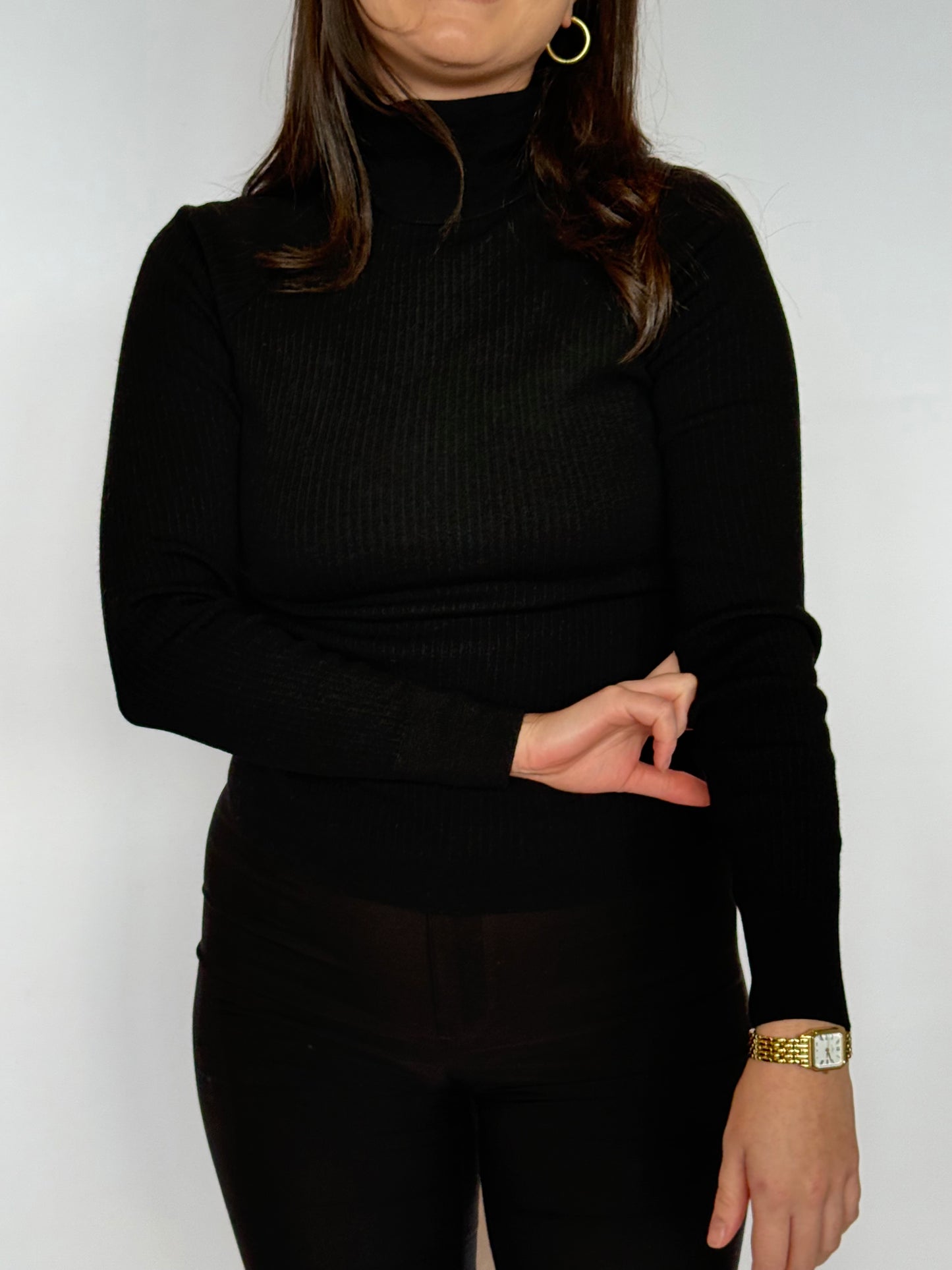 Black Silk & Wool Turtle Neck | 12