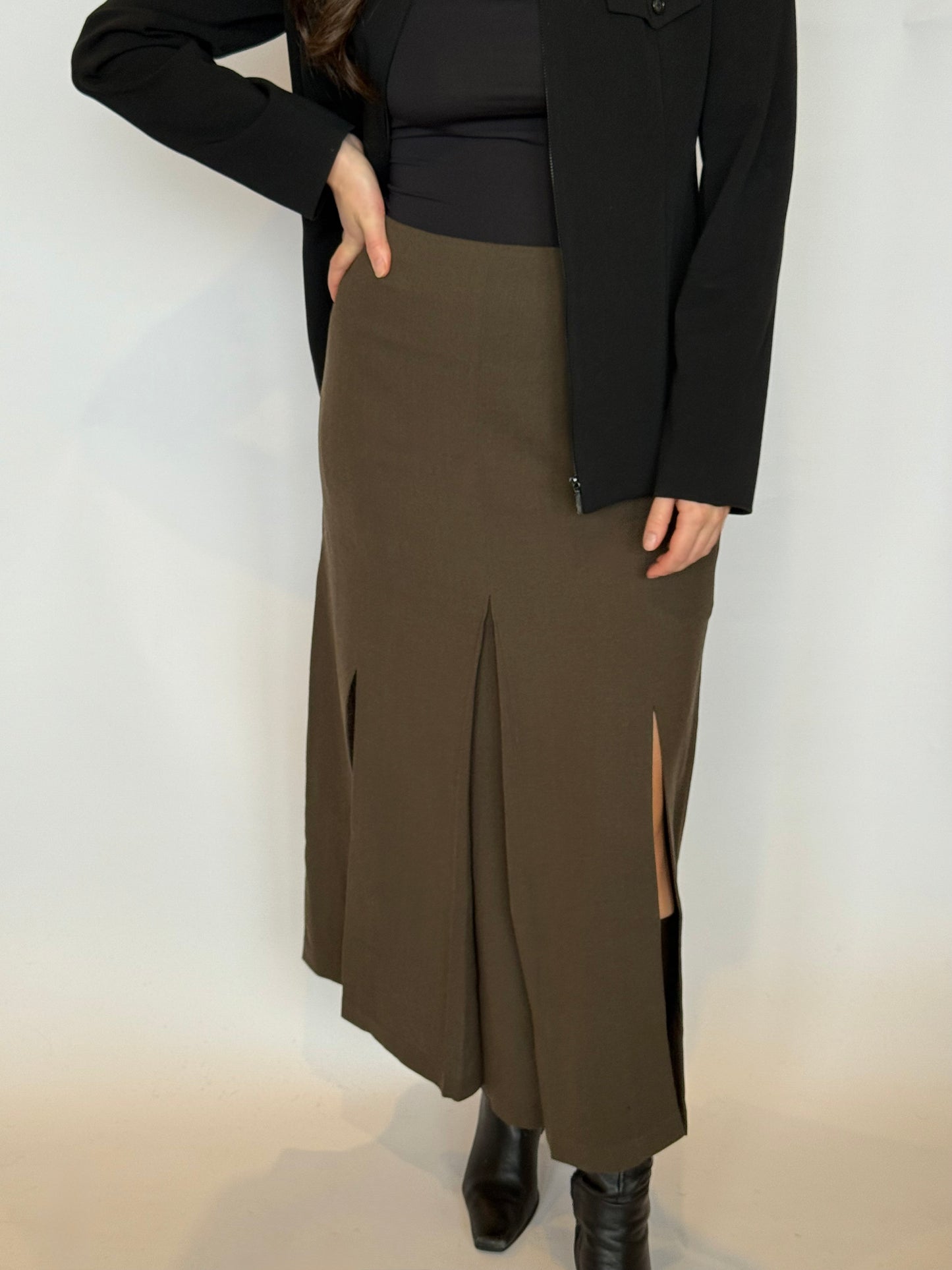 Anthea Crawford Green Maxi Skirt - 10-12