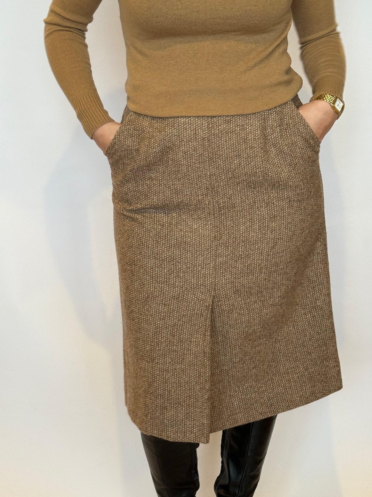 Vintage Wool Midi Skirt - 8