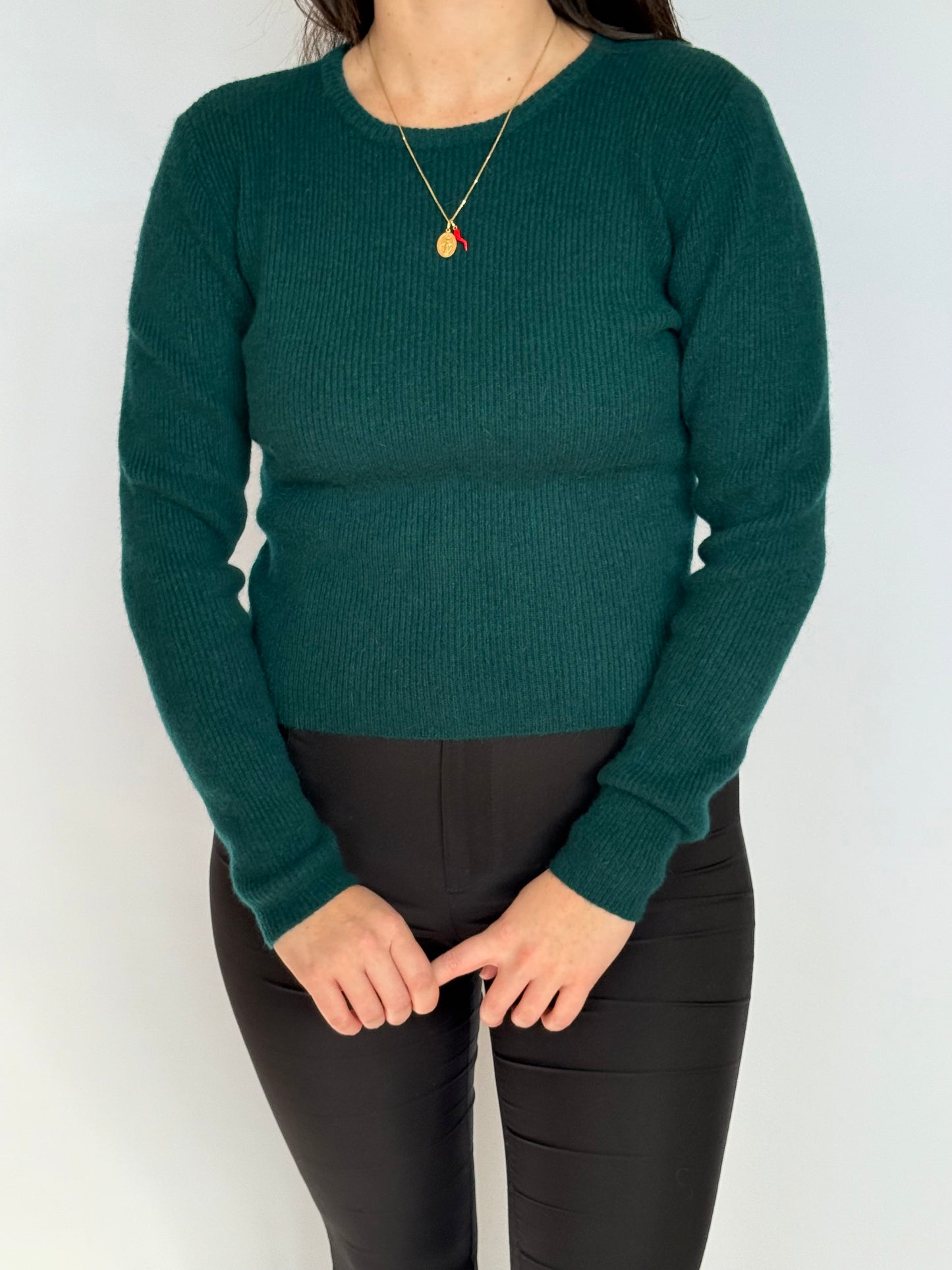 Green Wool & Angora Knit | 8-10