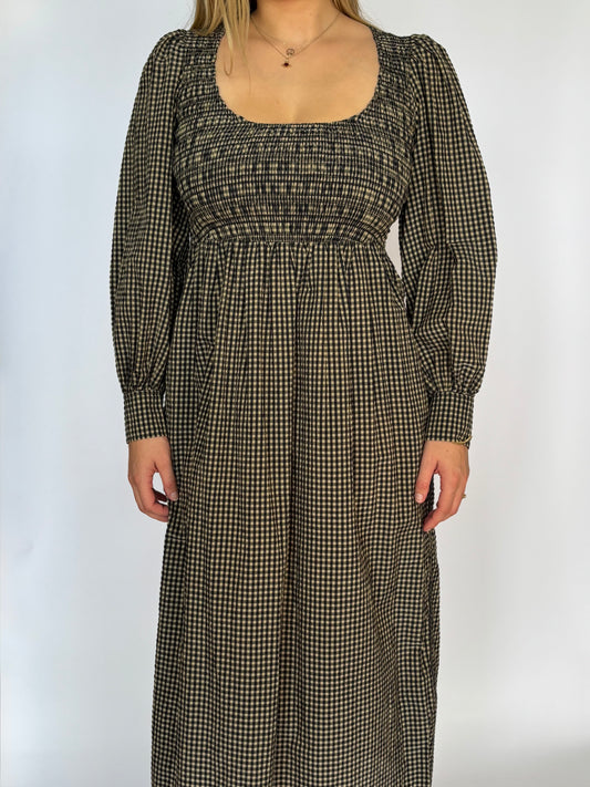 Ganni Seersucker Midi Dress - 10