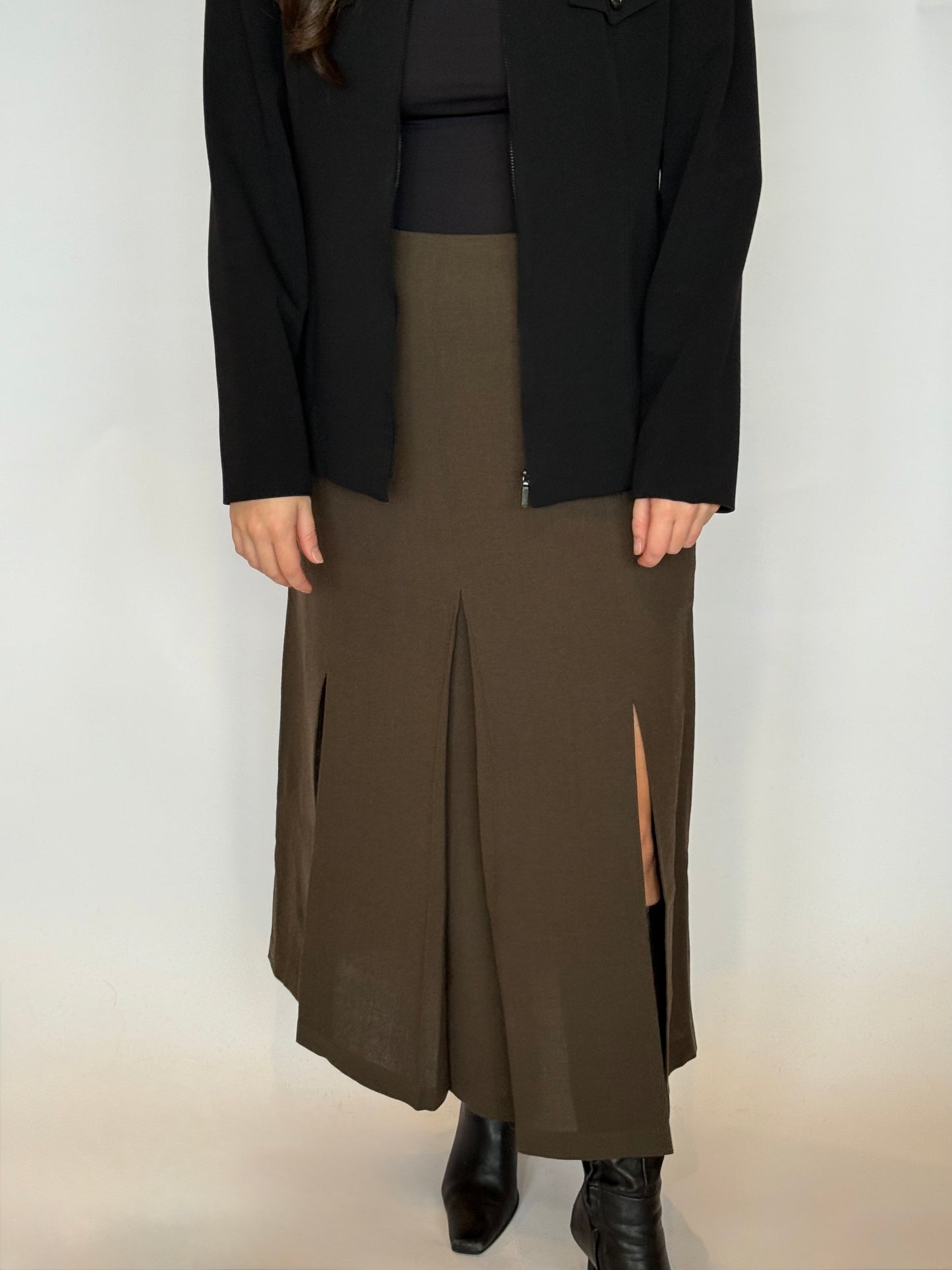 Anthea Crawford Green Maxi Skirt - 10-12