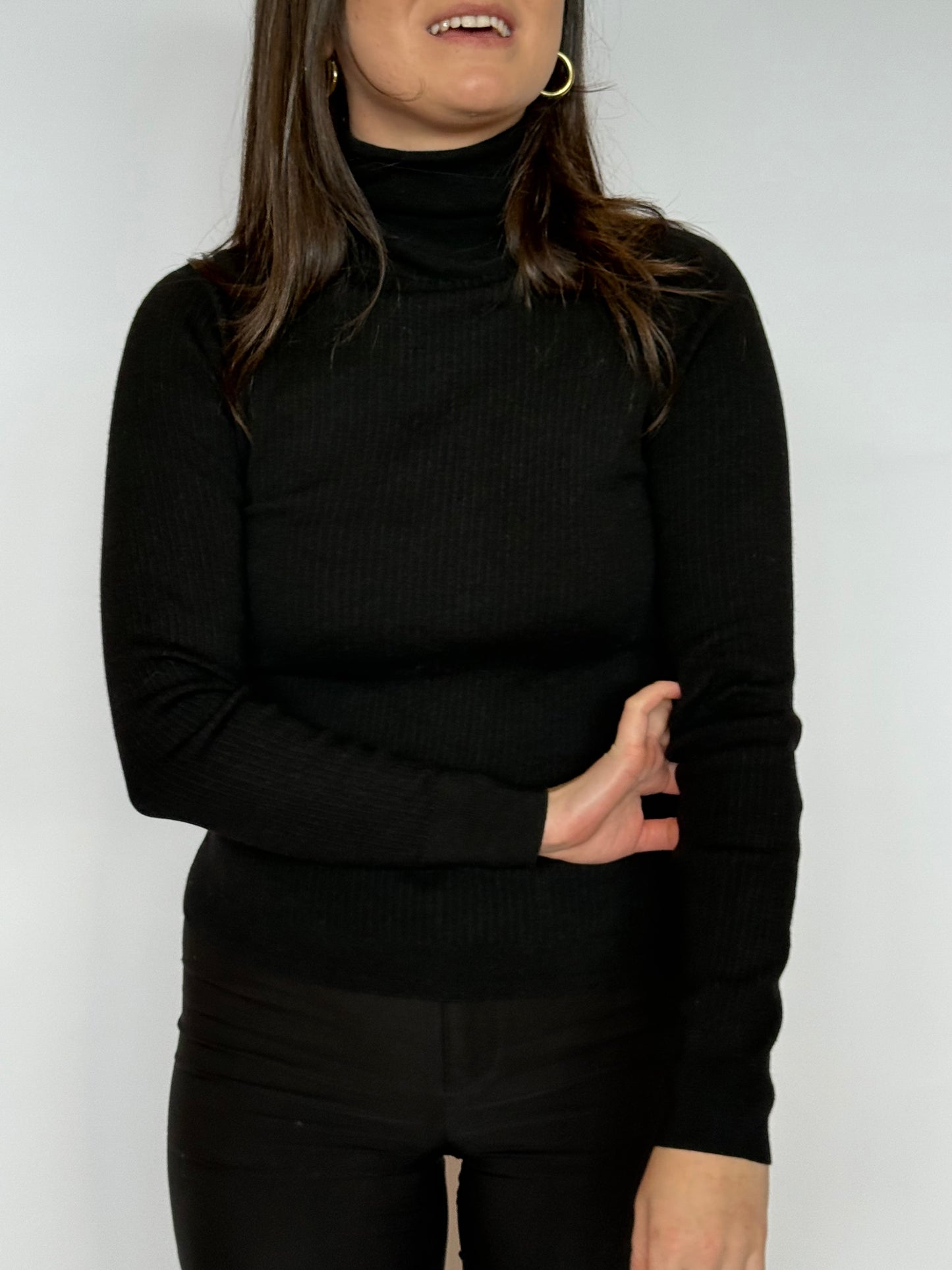 Black Silk & Wool Turtle Neck | 12