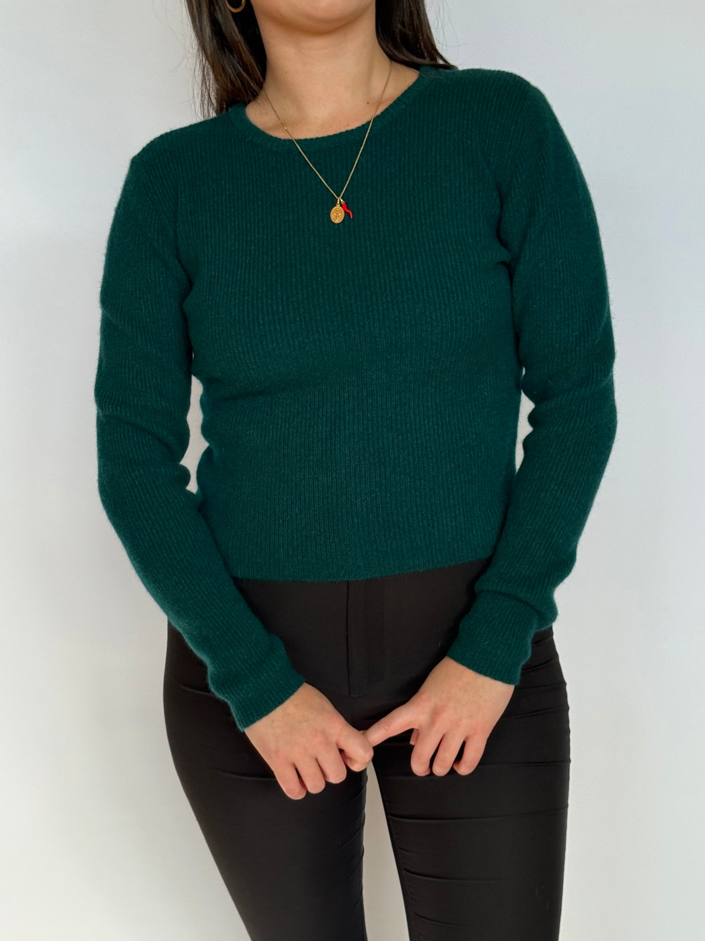 Green Wool & Angora Knit | 8-10