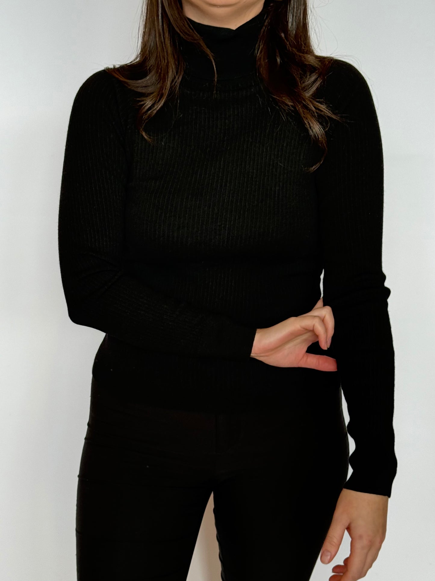 Black Silk & Wool Turtle Neck | 12
