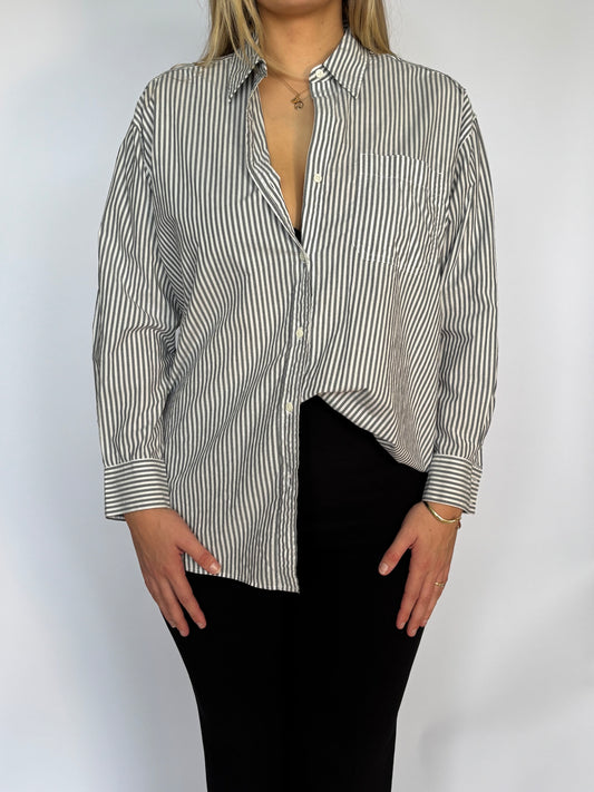 Stripped Cotton Button Up - 12