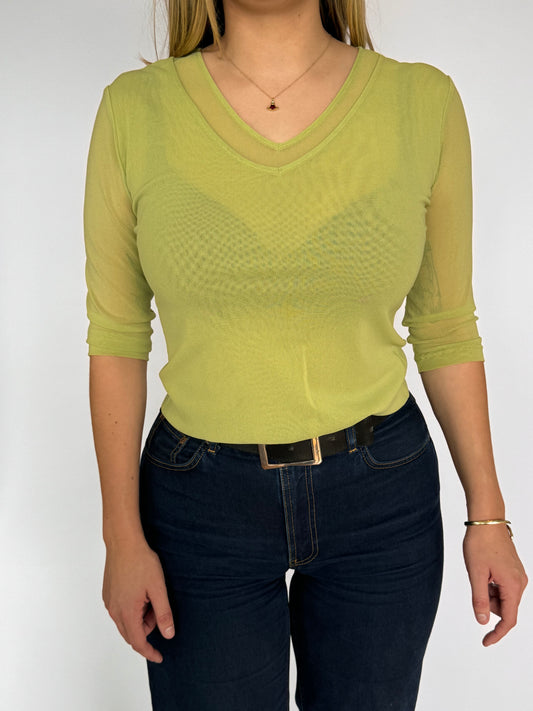 Lime Green Mesh Top - 10-12