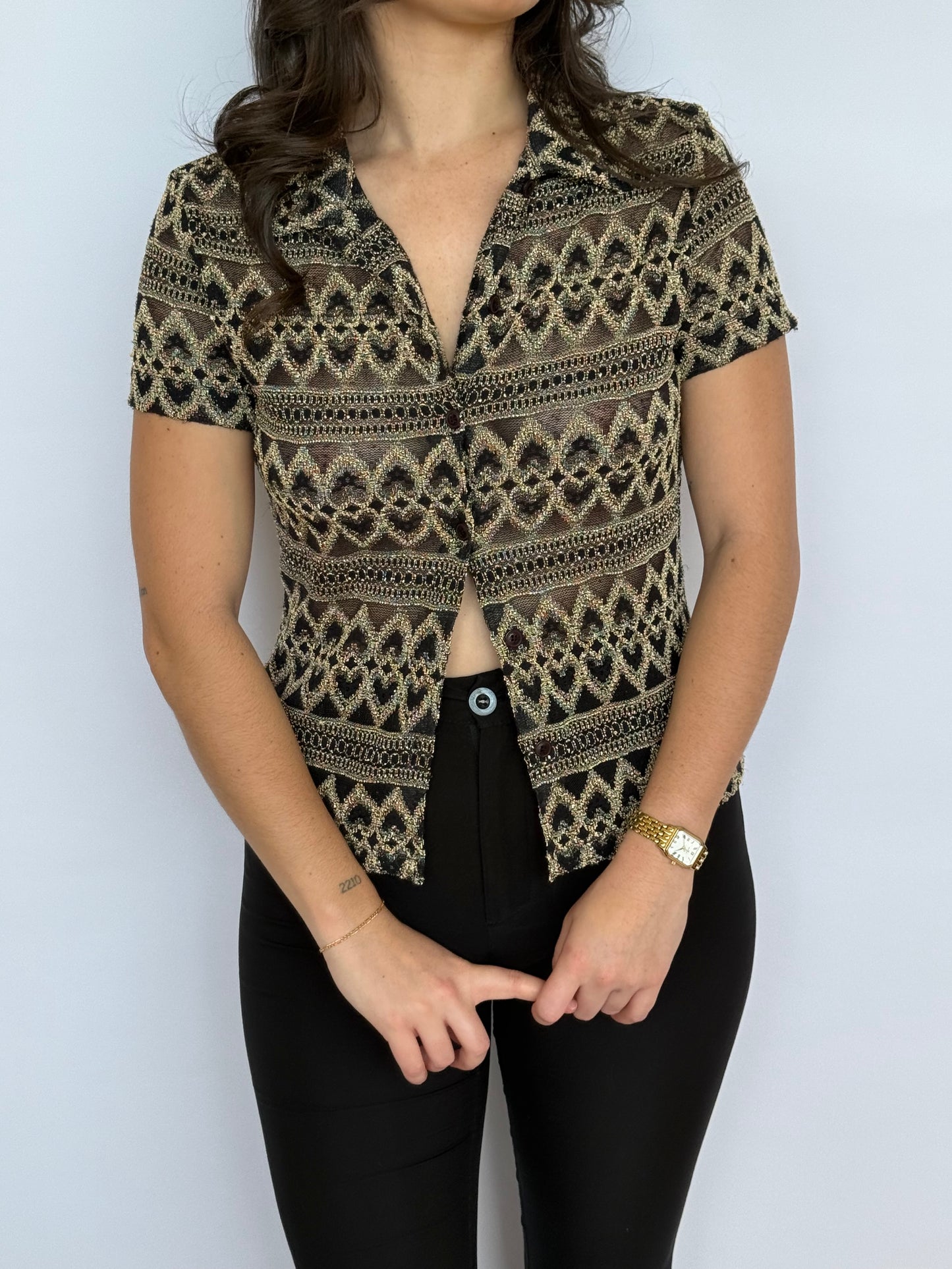 Y2K Westco Button Up Top | 8-10