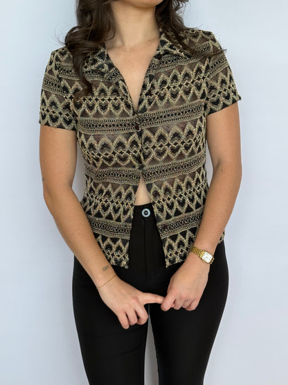 Y2K Westco Button Up Top | 8-10