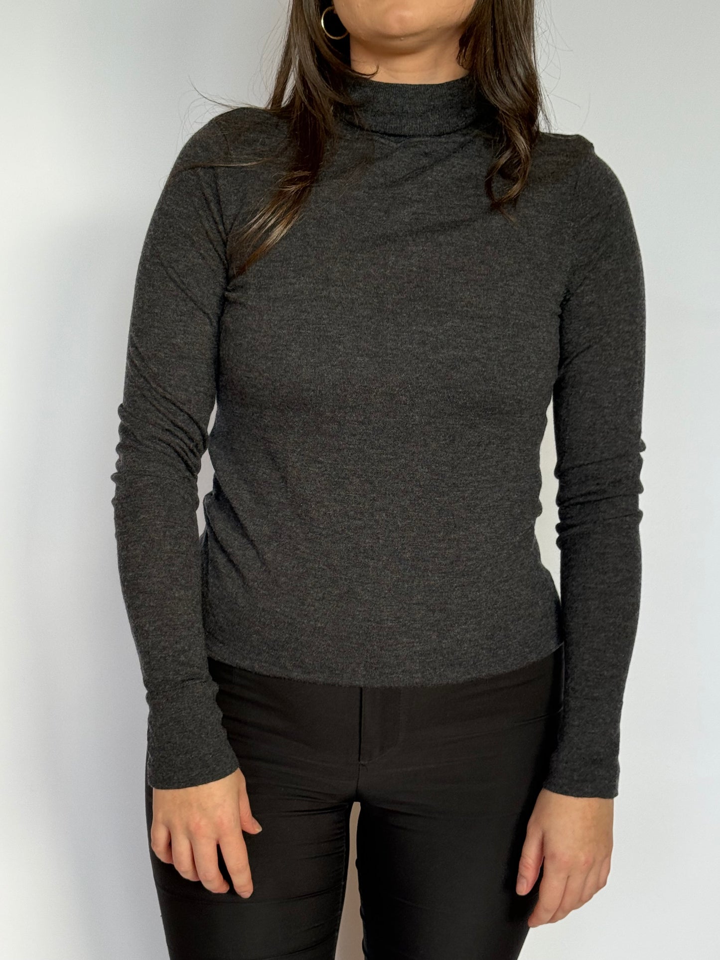 Grey Silk & Wool Turtle Neck | 8-10
