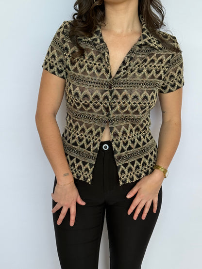 Y2K Westco Button Up Top | 8-10