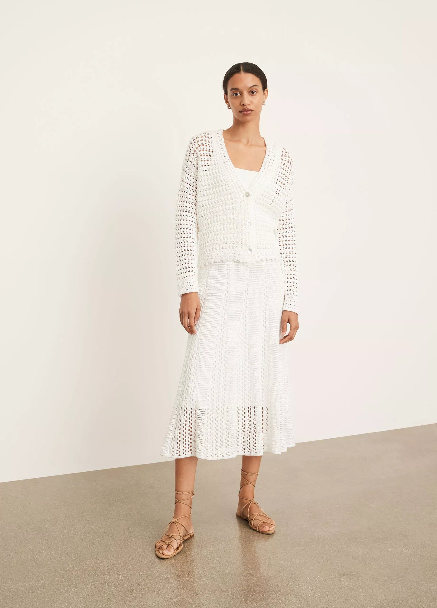 Vince Crochet Cardigan Sweater | 8-10