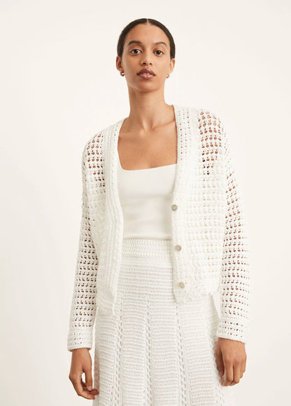 Vince Crochet Cardigan Sweater | 8-10
