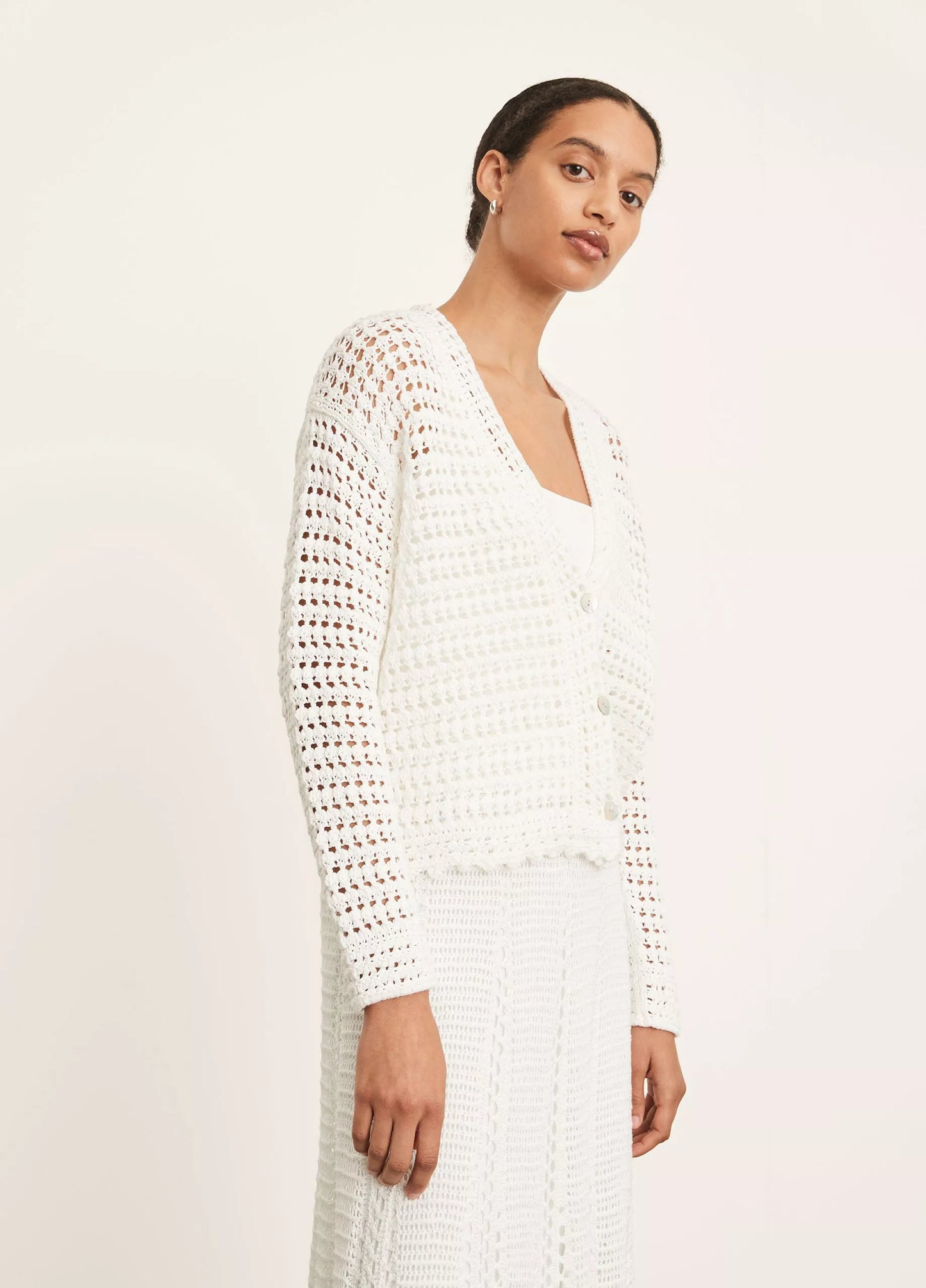Vince Crochet Cardigan Sweater | 8-10