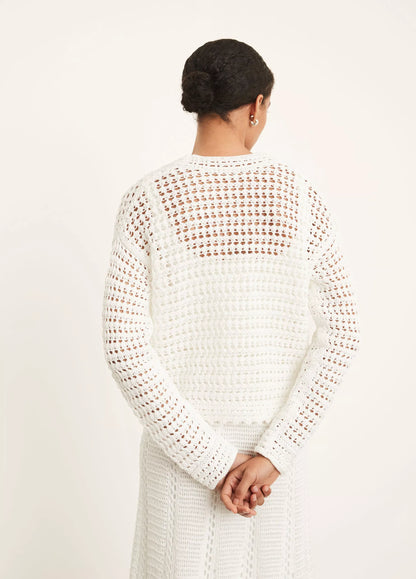 Vince Crochet Cardigan Sweater | 8-10