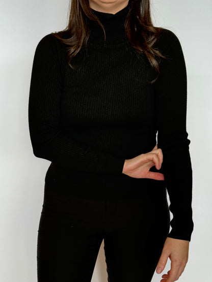 Black Silk & Wool Turtle Neck | 12