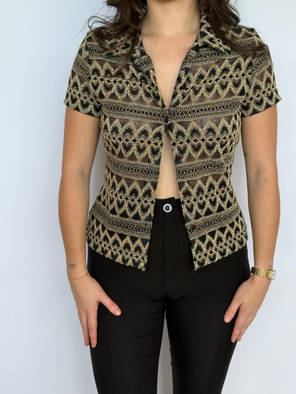 Y2K Westco Button Up Top | 8-10