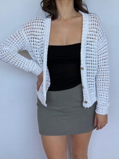 Vince Crochet Cardigan Sweater | 8-10